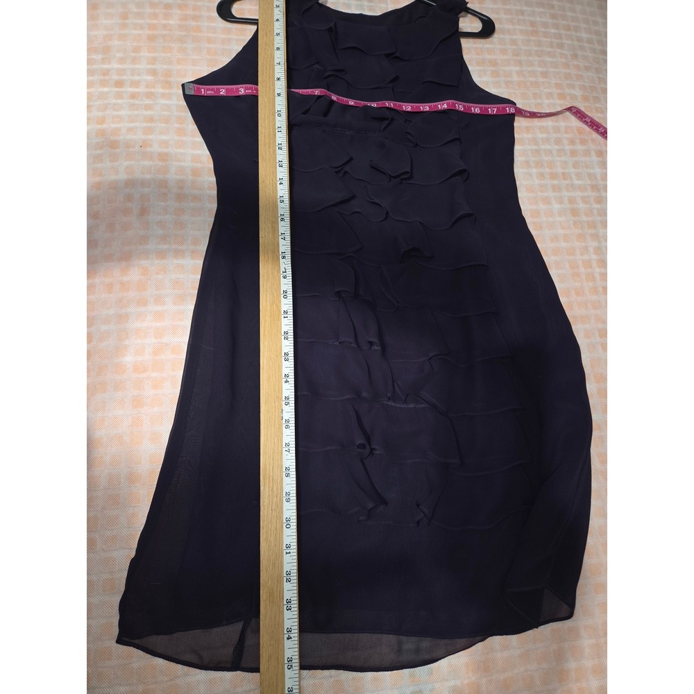 Adrianna Papell Ruffle Tiered Dress Womens 10 Purple Cocktail Party Elegant - Picture 5 of 5